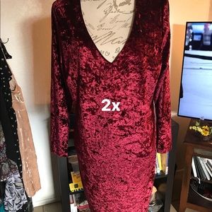 Plus size DRESS CRUSHED VELVET